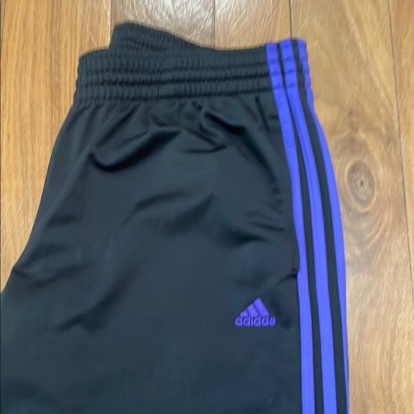 Adidas Black and Purple Sweatpants Elastic Waistband Joggers - Picture 3 of 7